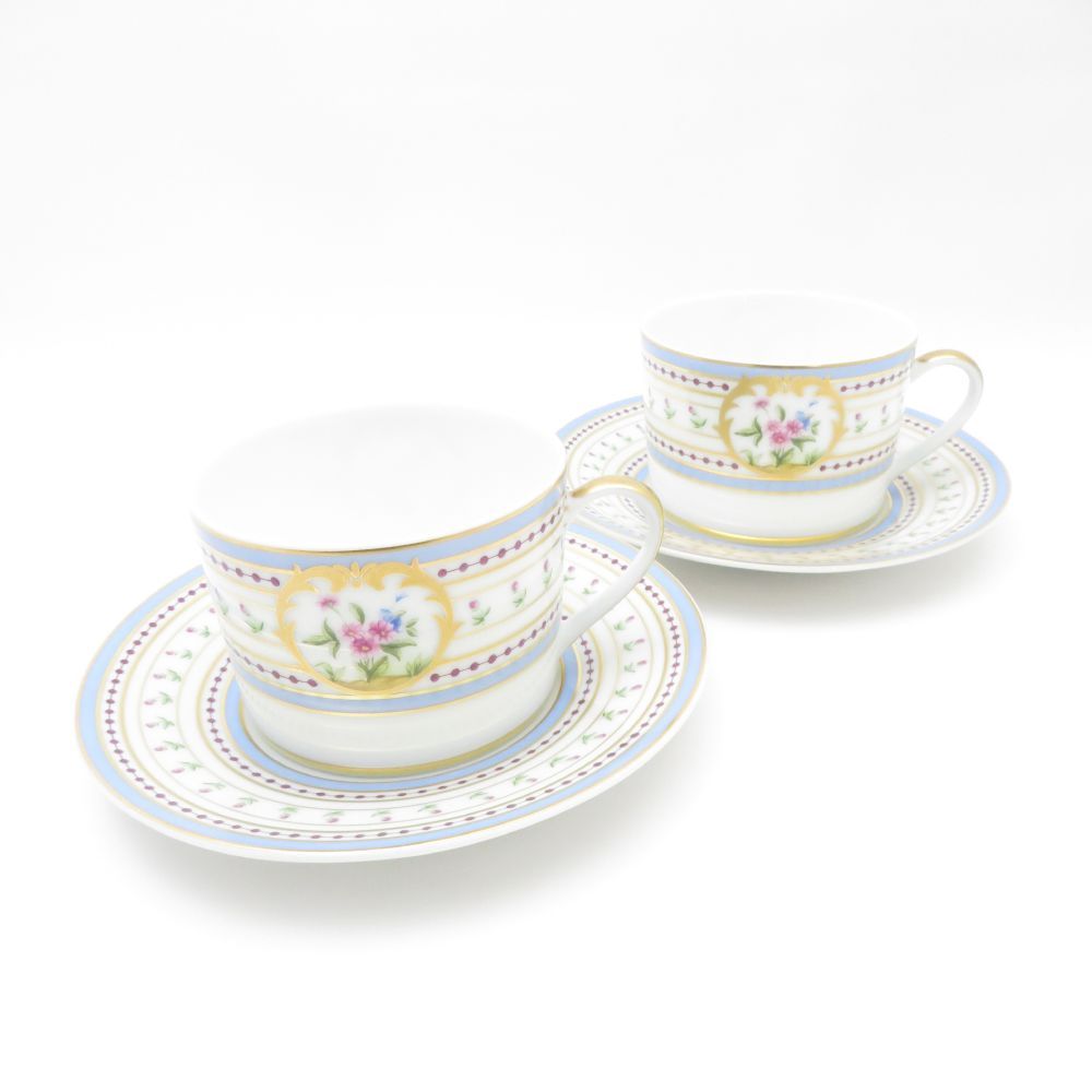 BERNARDAUD ベルナルド Au Jardin オ ジャルダン カップ＆ソーサー 2客 ペア ティー コーヒー 廃盤 SU11969S2
