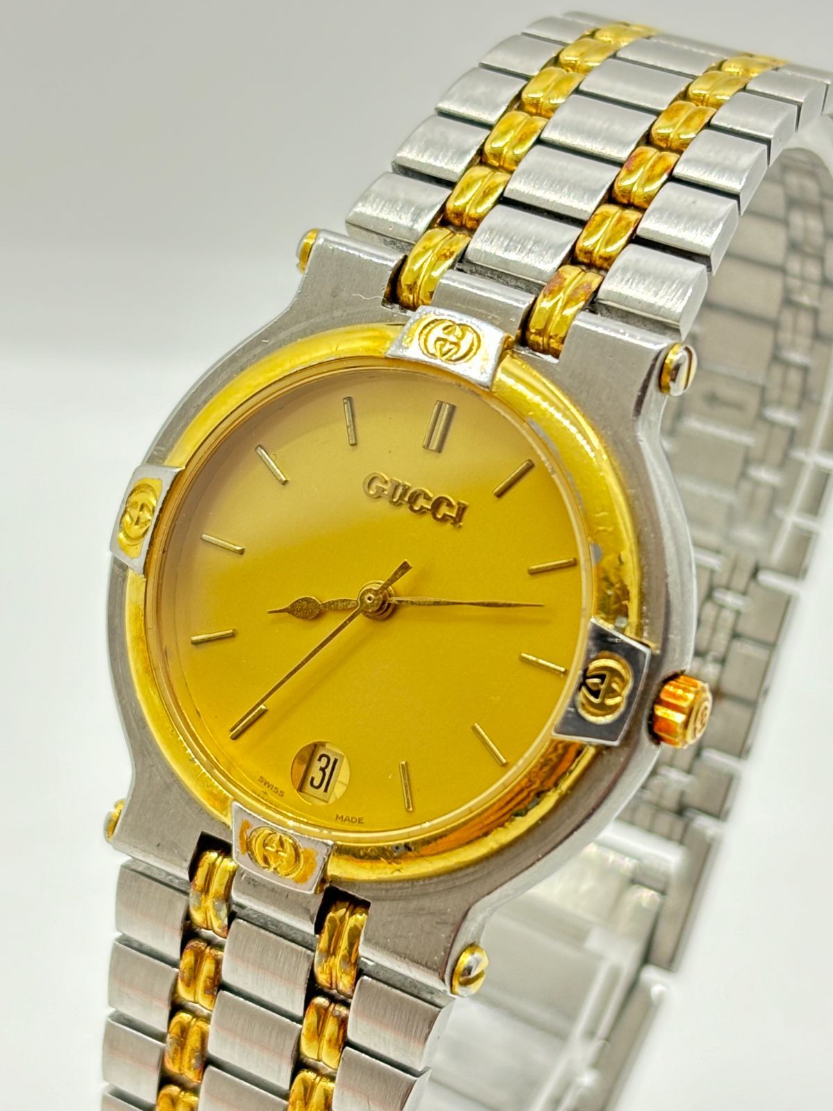 ⭐【超美品】グッチ9000Mブラックフェイス腕時計(稼働品) 中古] グッチ 9000M W139535 | ゆきざき