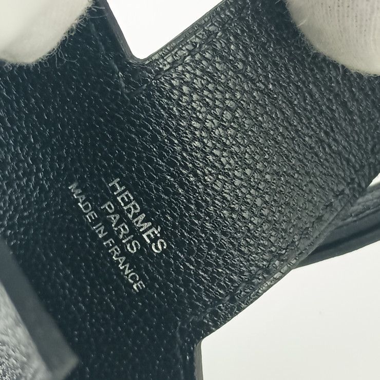 HERMES エルメス フォンケース Hタグ フォンケース ブラック レザー ユニセックス シルバー金具 超 CHRISTIANNAURATH_COM_BR