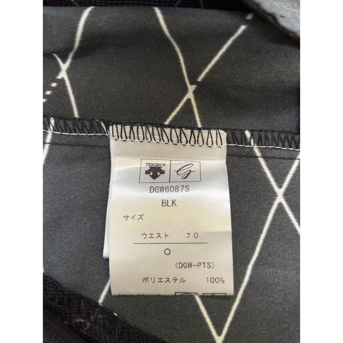coco 中古 デサントゴルフ DESCENTE GOLF レディース スカート O 黒 ブラック ダイヤ柄プリント 薄手 中古 レディース デサントゴルフ DESCENTE GOLF スカート O 黒