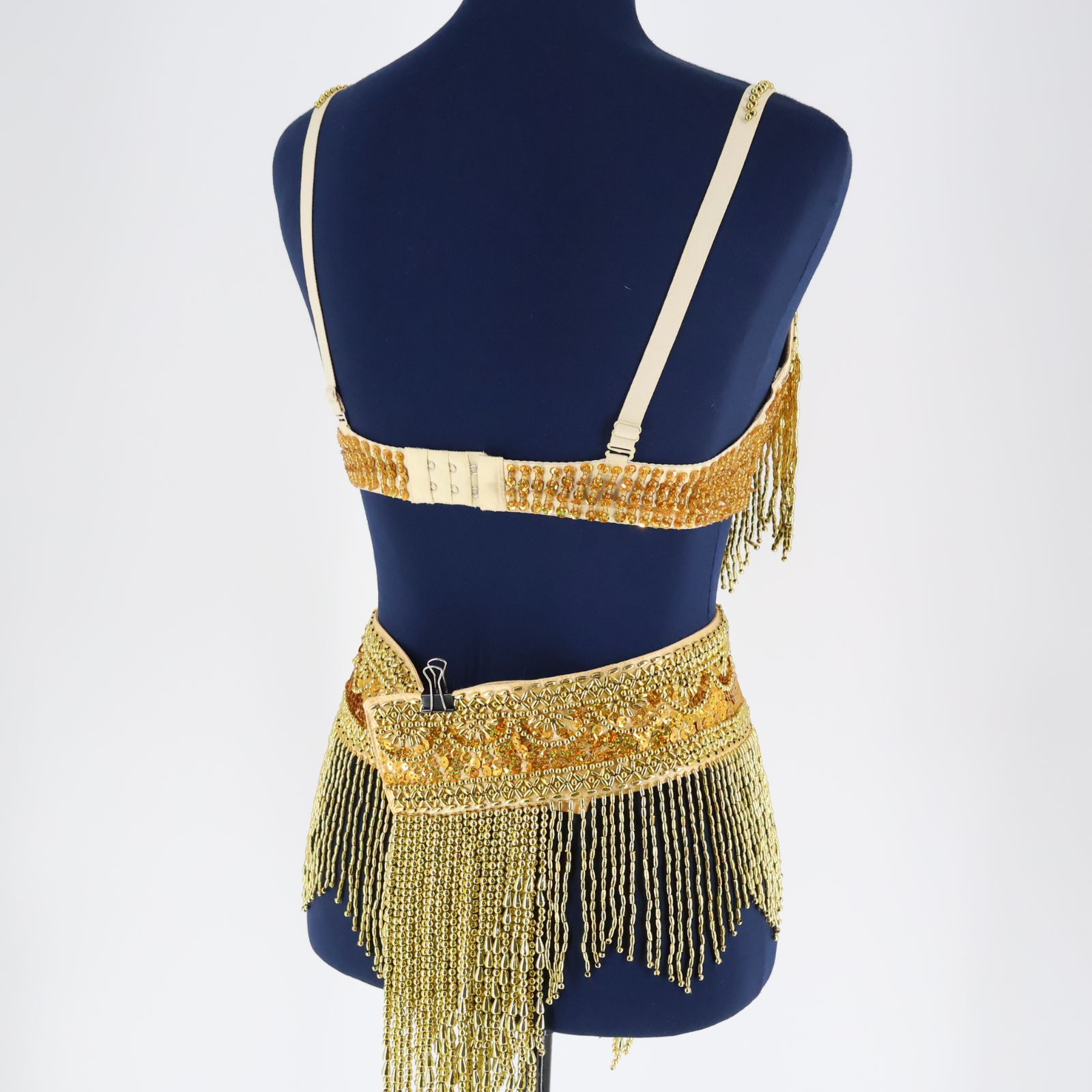 【ベリーダンス用 オリエンタル衣装】ゴールド QIAOSHI スパンコールラメ ベリーダンス用 オリエンタル衣装】ゴールド Qiaoshi スパンコールラメ