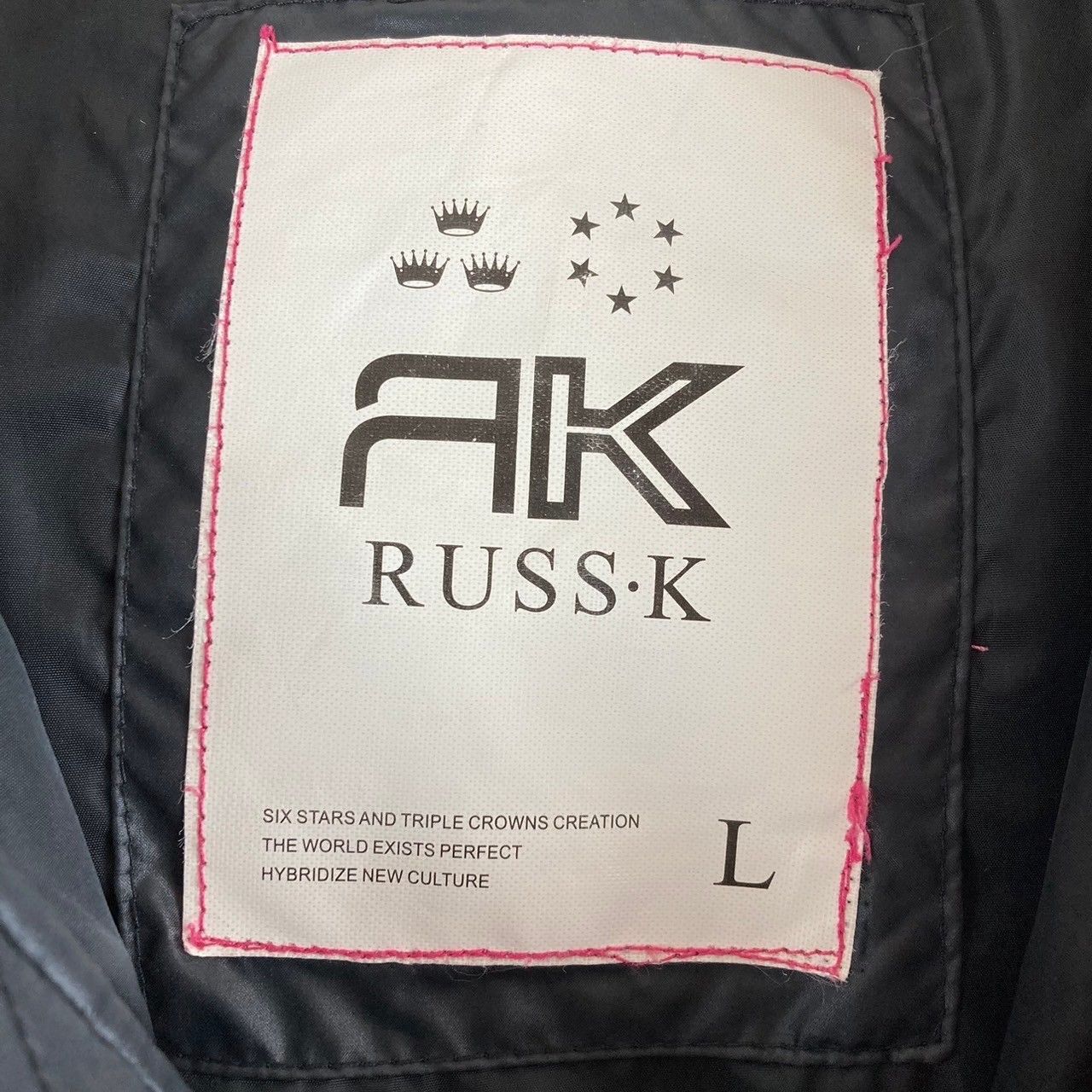 RUSS・K ラスケー ダウンジャケット ファー付きフード ワンポイント 