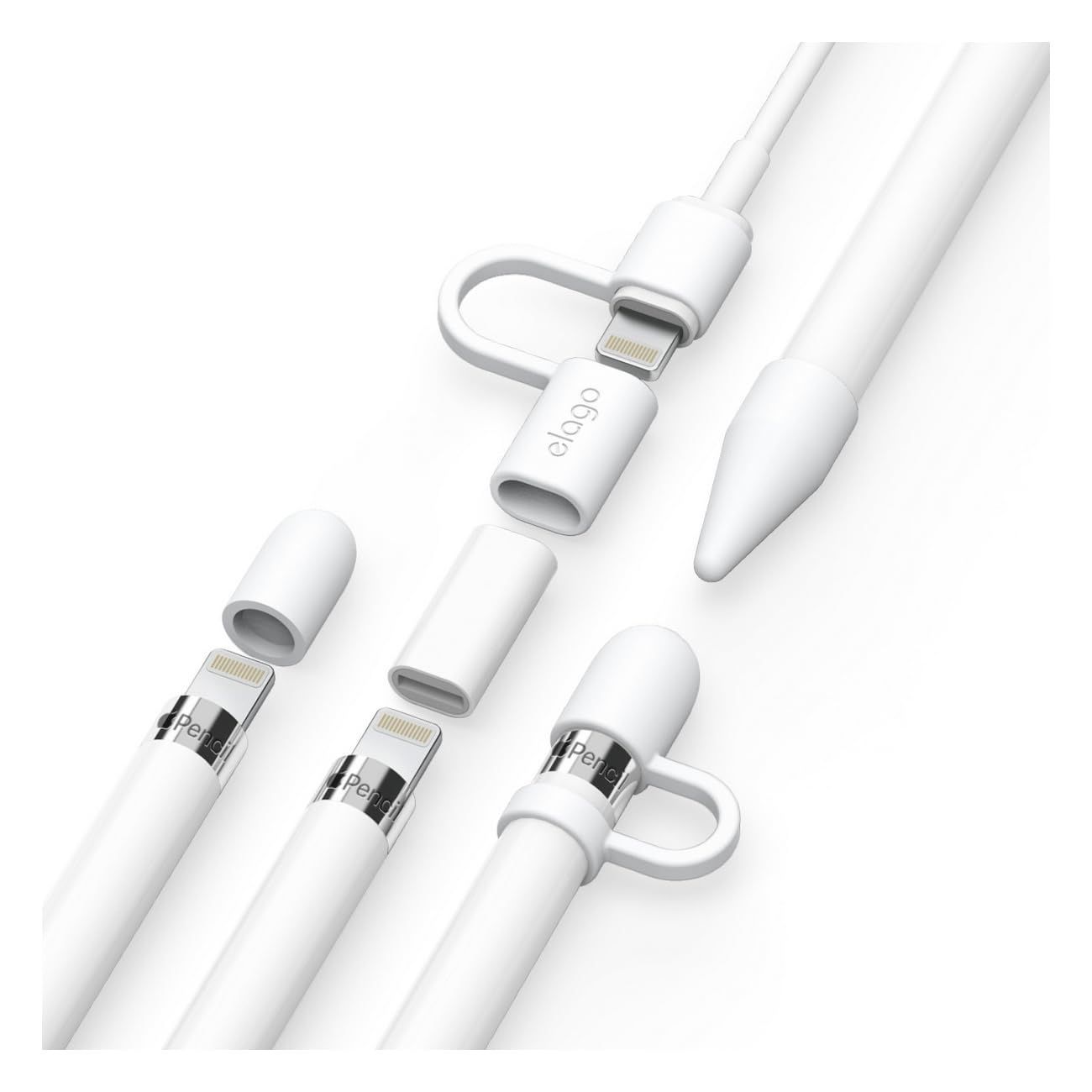ホワイト 【elago】 Apple Pencil 第1世代 対応 カバー 紛失防止
