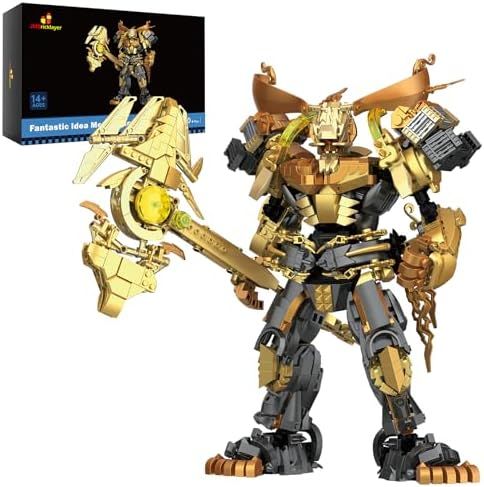 JMBricklayer メカロボット 組み立てセット 大人用 70161 武器と可動ジョイント付きヒーローメカおもちゃ クールなアクションフィギュア メカモデルコレクションまたはホームディスプレイ 男の子 女の子への理想的なギフト