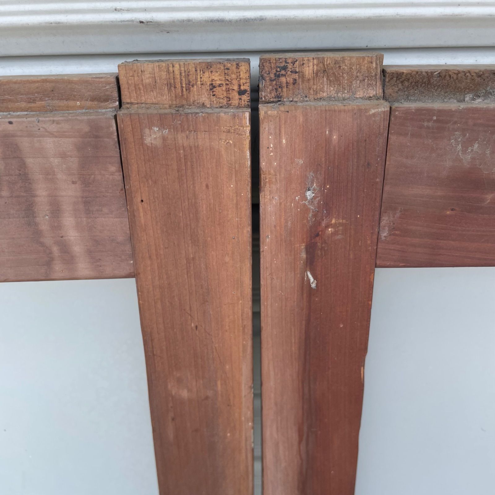 ♭ ガラス戸 2枚セット 横幅87.5cm×奥行き3cm×高さ175.5cm 刷りガラス アンティーク建具 レトロ 玄関戸 引き戸 b HRDEVELOPMENT_JP