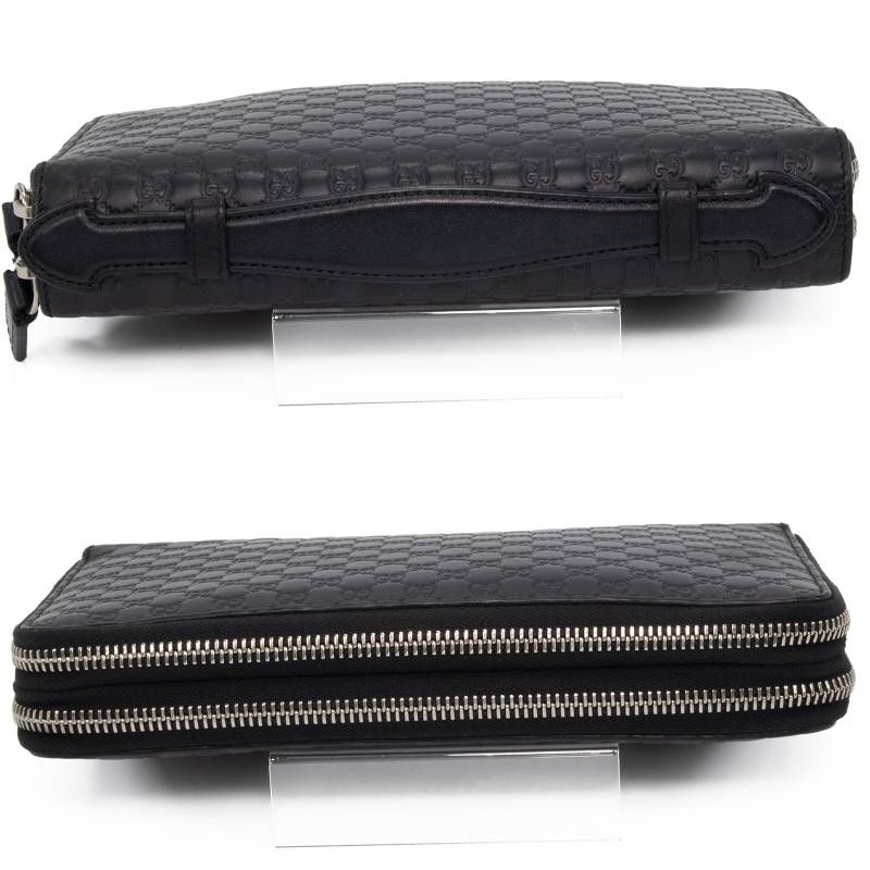 グッチ　オーガナイザー　長財布　ダブルファスナ　トラベルケース　マイクロシマ　黒 グッチ オーガナイザー 長財布 ダブルファスナ トラベルケース