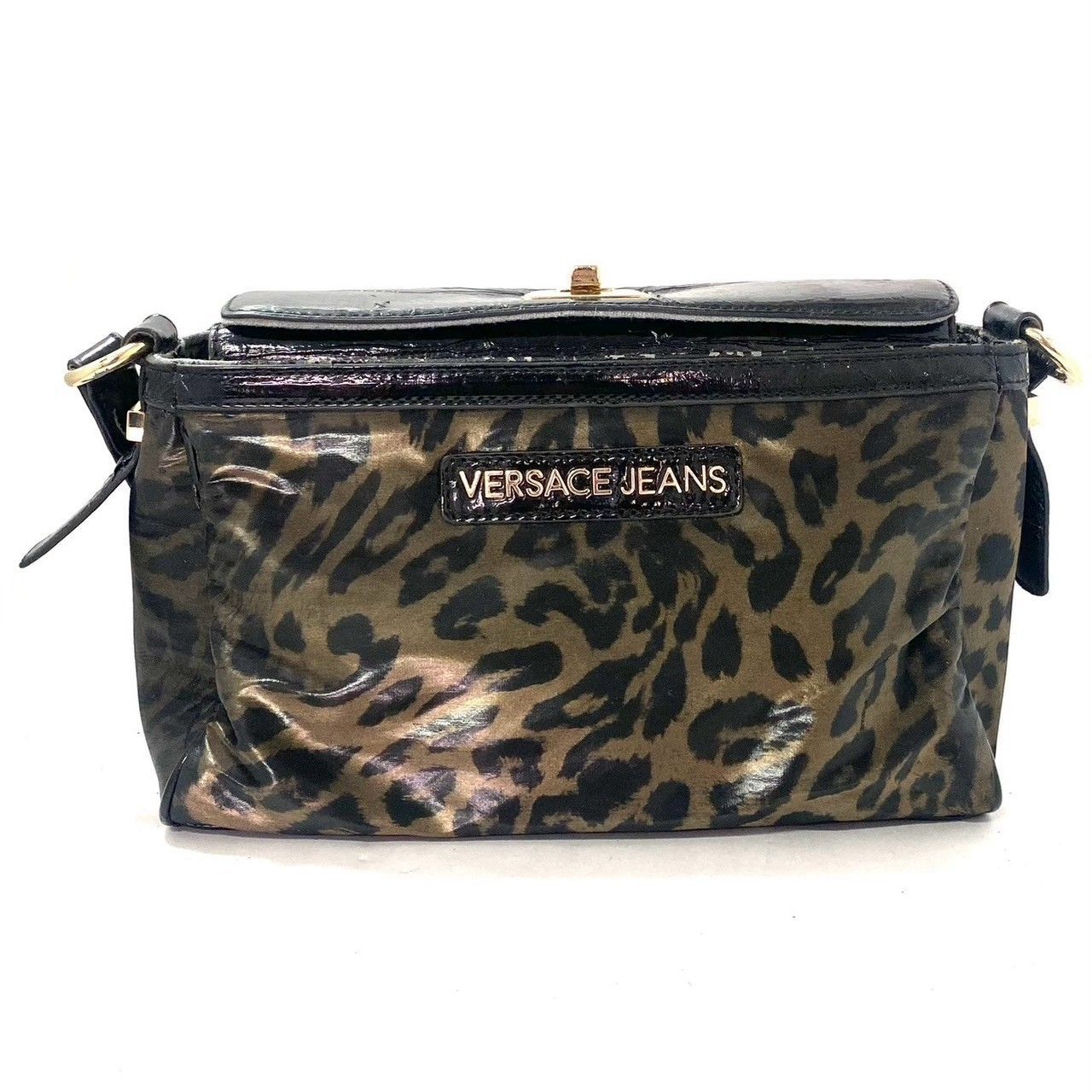 VERSACE JEANS】ショルダーバッグ レオパード ヒョウ柄 ナイロン 