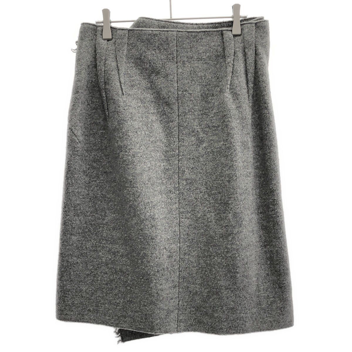 CELINE セリーヌ by Phoebe Philo ヴァージンウールフリンジラップスカート 2 2I96 4902 グレー 38