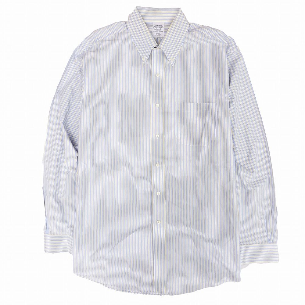 ★美品★ Brooks Brothers ストライプ シャツ ロゴ ボタンダウン Brooks Brothers ブルックスブラザーズ ストライプ柄 シャツ