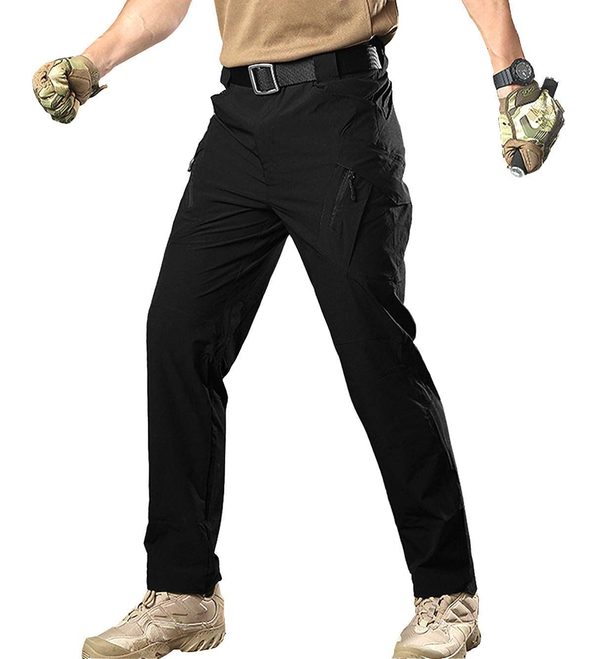 Size:3XL_Color:ブラック [TACVASEN] アウトドアウェア 撥水 ハイキング パンツ メンズ 大きいサイズ スポーツ ウェア 吸汗 登山パンツ 伸縮性 ブラック 3XL