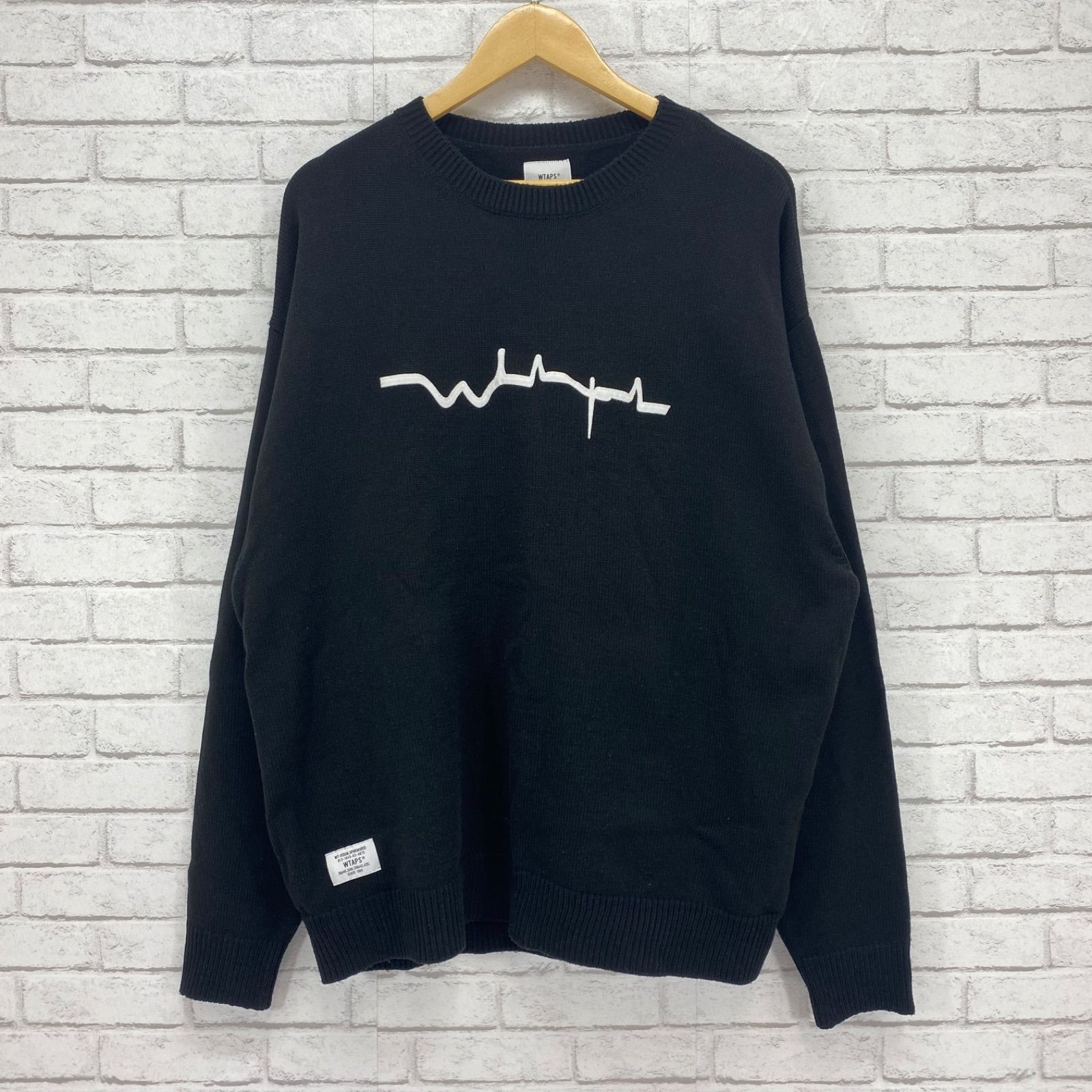 WTAPS ダブルタップス 21AW VIBES SWEATER /ACRYLIC 03 Lサイズ ブラック スウェット 212MADT-KNM02  - メルカリ