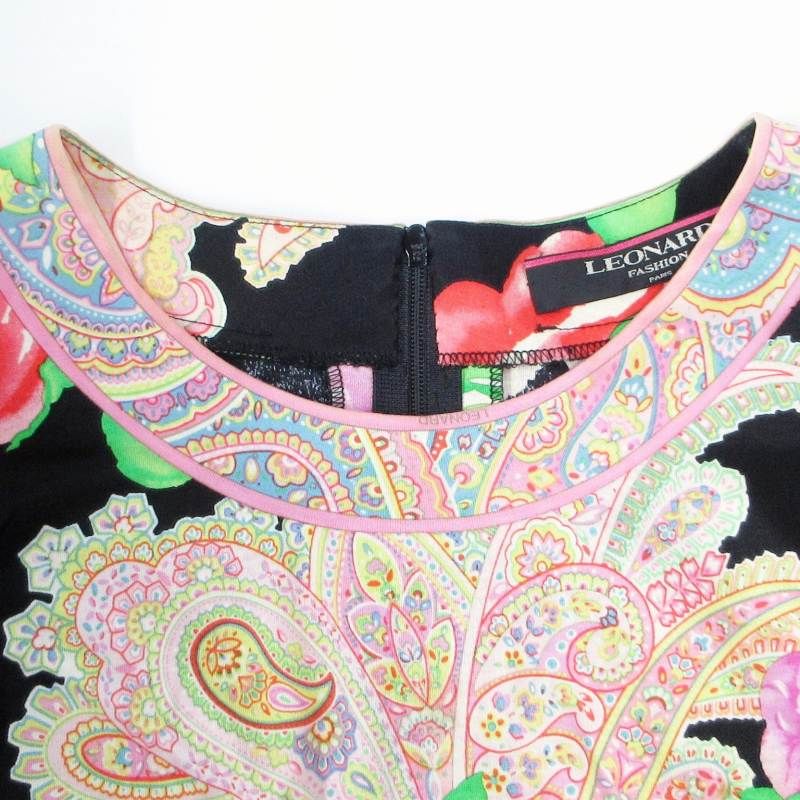 レオナール LEONARD FASHION カットソー 花柄 ペイズリー柄 総柄