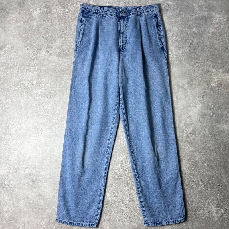 90s DOCKERS 1タック デニム スラックス パンツ 32 30 / 90年代