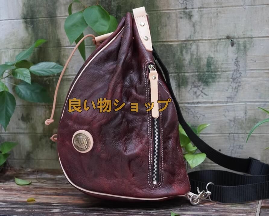 登場 メンズバッグ 本革 ボディバッグ ワンショルダーバッグ 斜めがけ 肩掛け アメリカンスタイルのショルダーバッグ