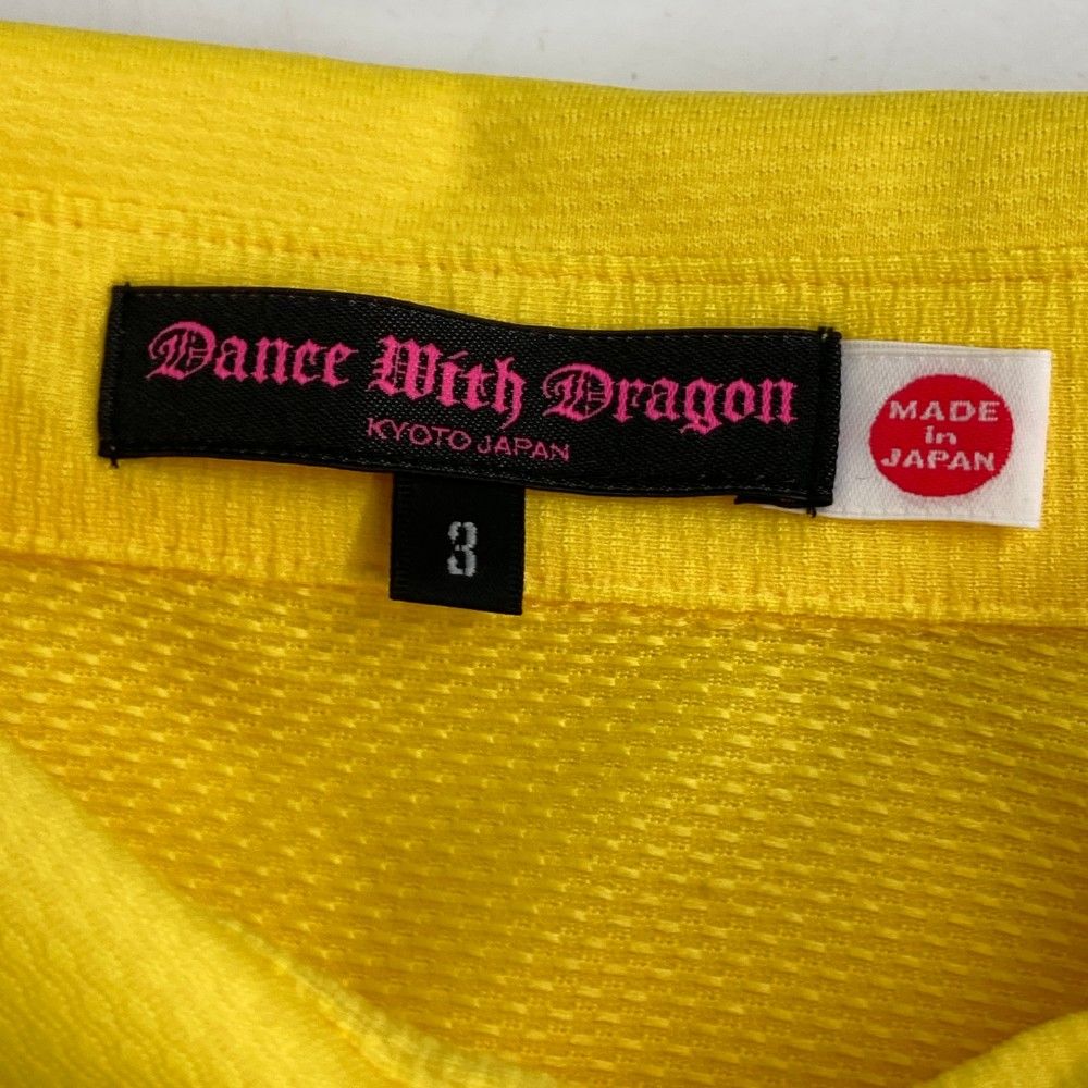 サイズ：4 DANCE WITH DRAGON ダンスウィズドラゴン  半袖ポロシャツ ストライプ柄 イエロー系 [240101431305] ゴルフウェア メンズ ストスト Dance With Dragon - 総柄 半袖ポロシャツ | イエロー | メンズ