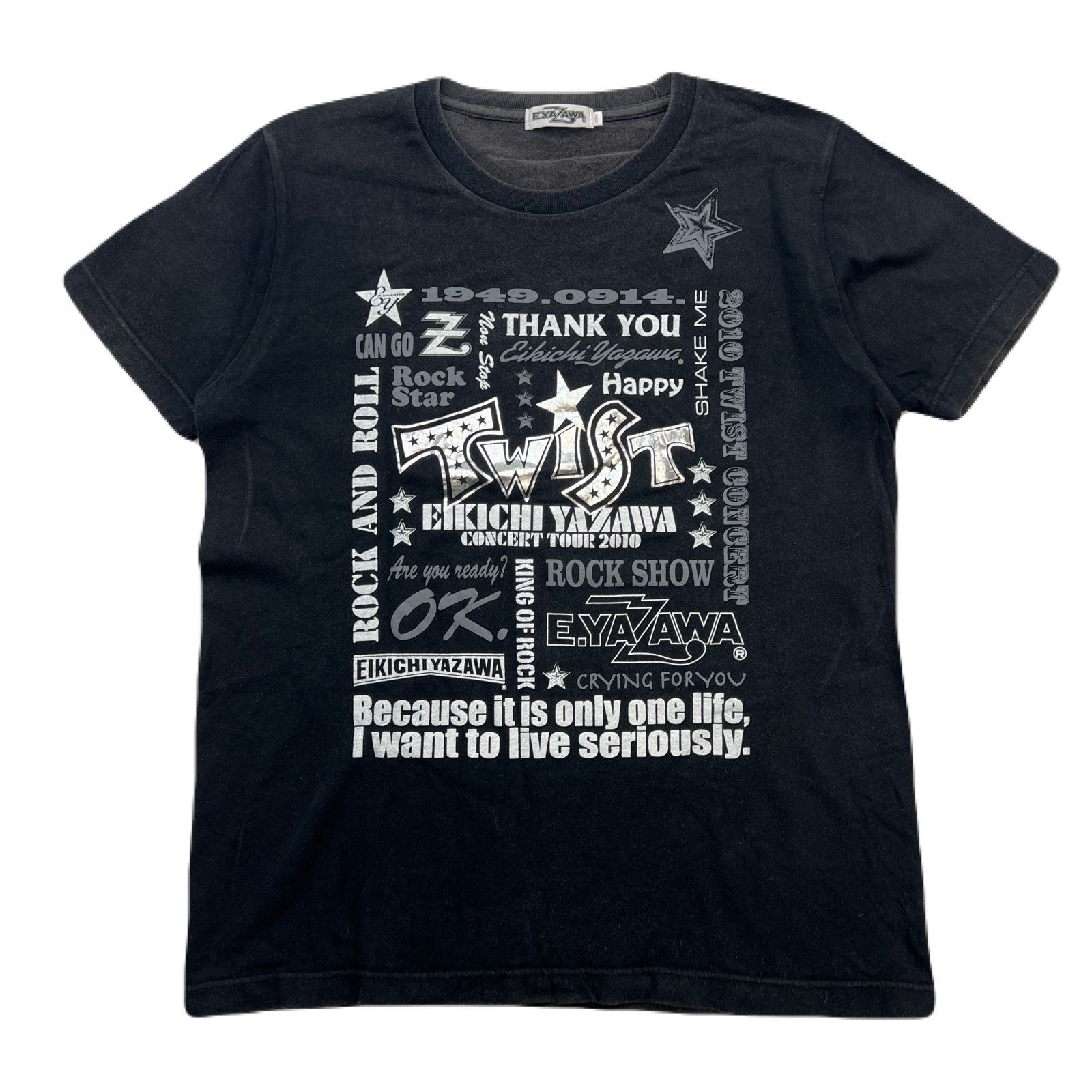 矢沢永吉 Tシャツ メンズ M ブラック コンサートツアー 2010 TWIST