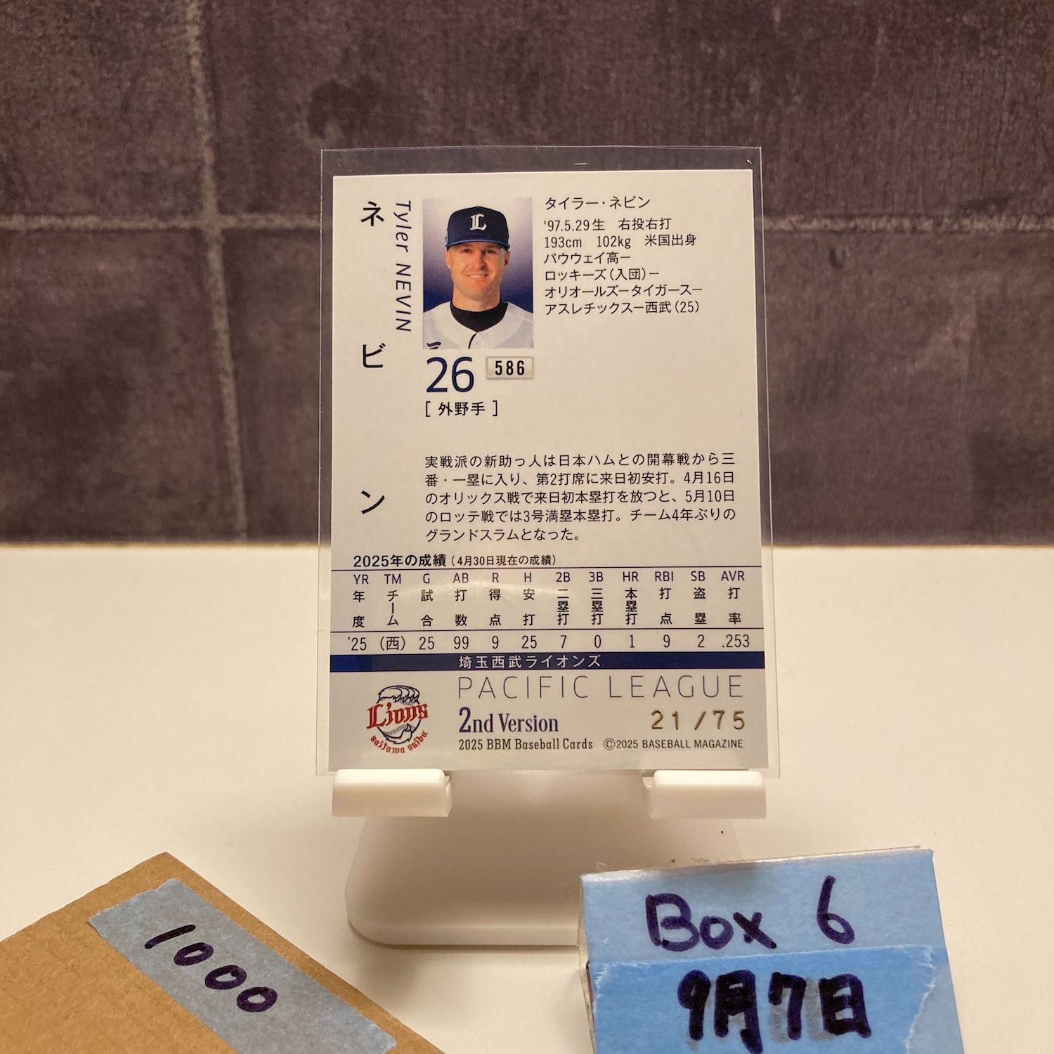 BBM 2022 2ndバージョン 埼玉西武L ナンバリングカード BBM 2022 2ndバージョン 埼玉西武L ナンバリングカード ミント