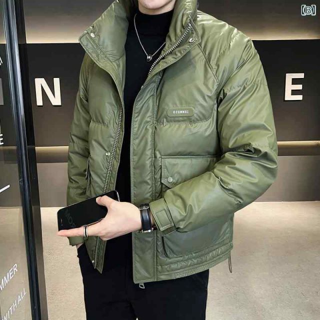 3XL 秋冬 コーデ メンズ 服 シンプル ファッション オシャレ 大人 かっこいい 大きいサイズ ストリート 紳士服 軽 薄手 ダウン ジャケット 厚手 スタンド 防寒 KANDAIZUMI_COM