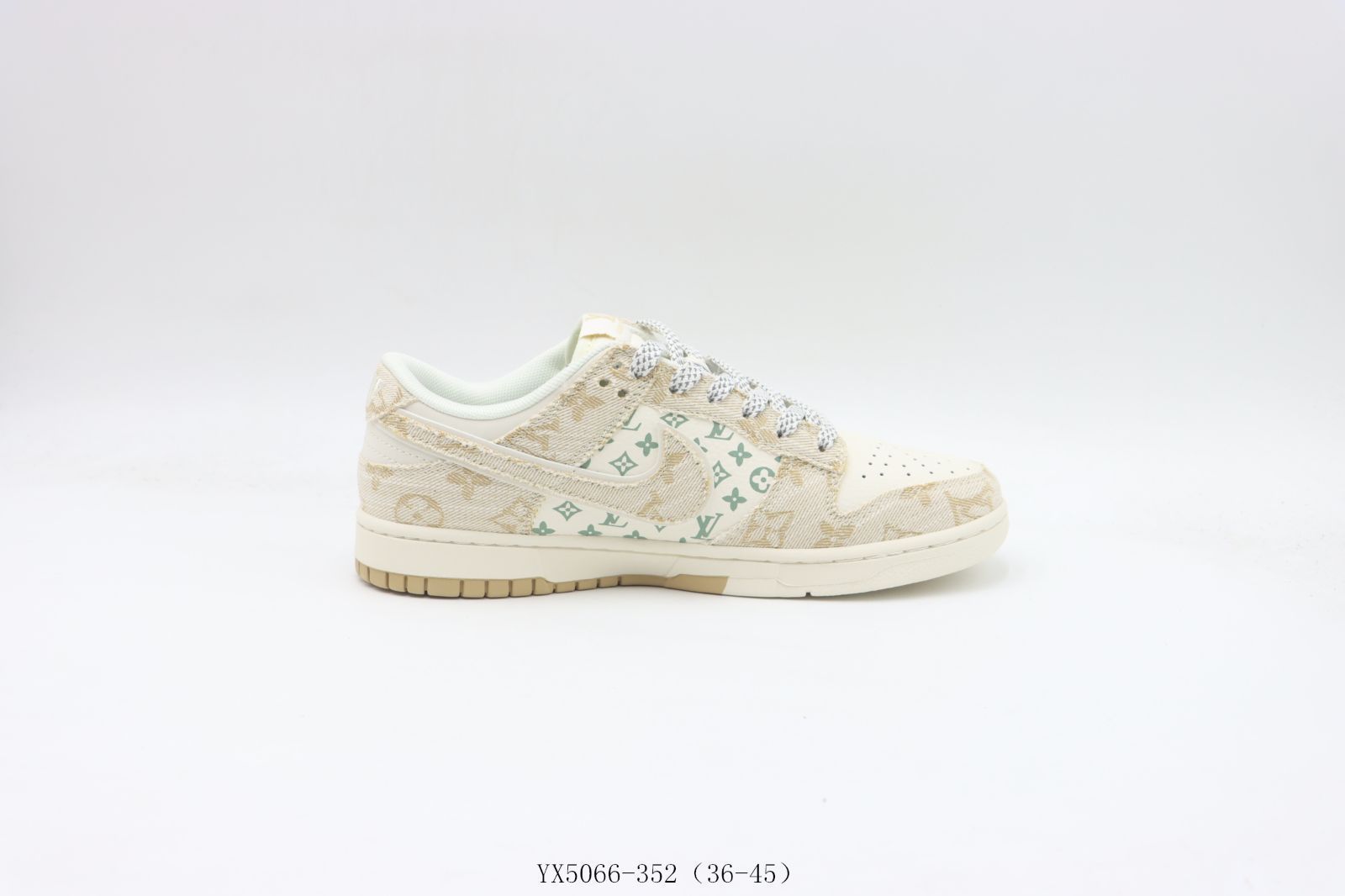 今日 NIKE ナイキ SB ローカットスケートシューズ ホワイトカーキルイ VuittonYX5066-352-MM輸入