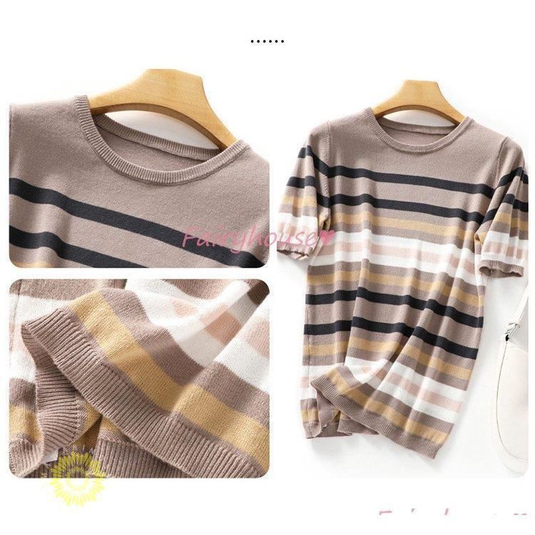 Tシャツ レディース 春夏新作 40代 半袖 ニットトップス