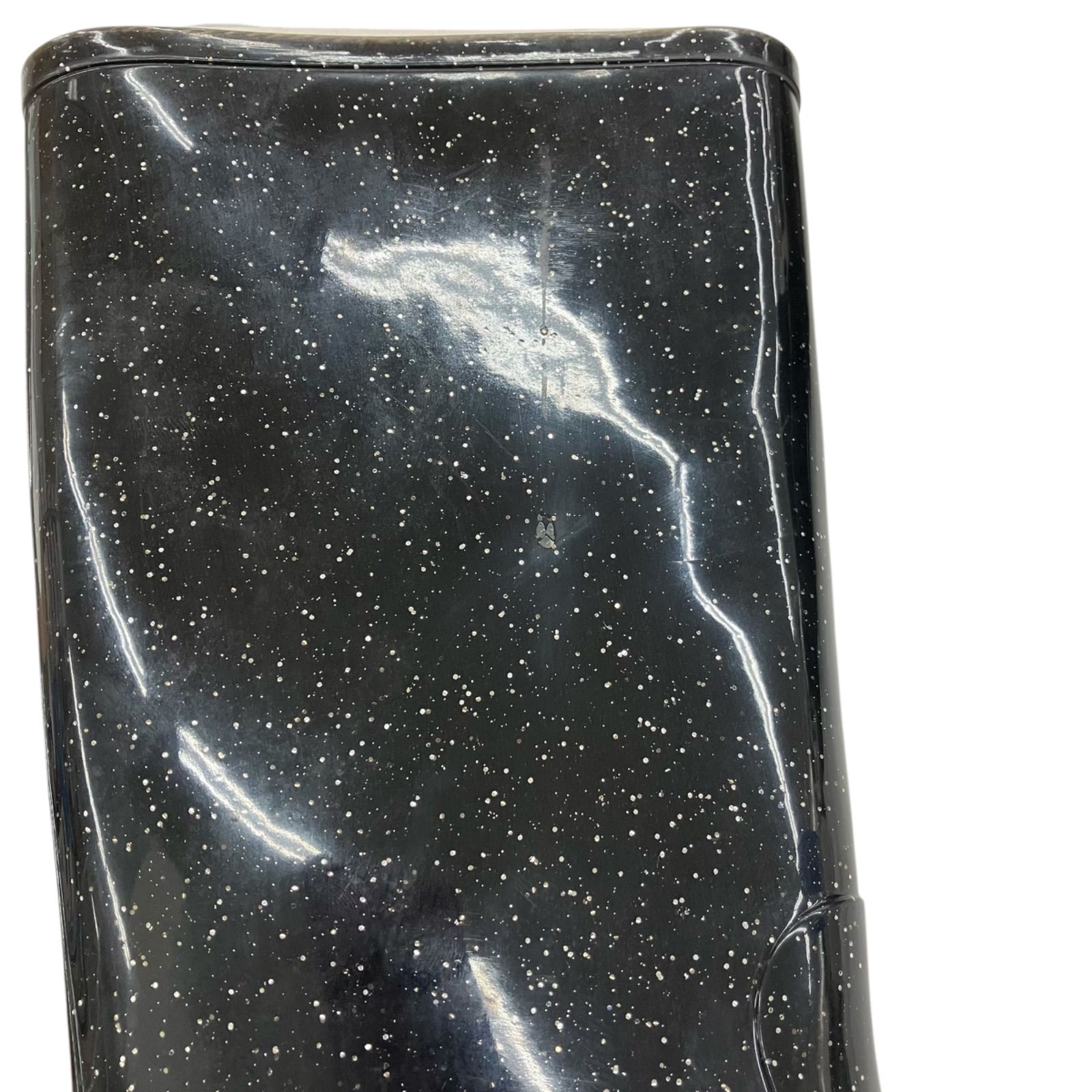 【即納！】186005　収納ケース付き☆　現状品　CHANEL シャネル　レインブーツ　レディース　36サイズ　ブラック　カメリア　ココマーク　ラメ入り 水に強い