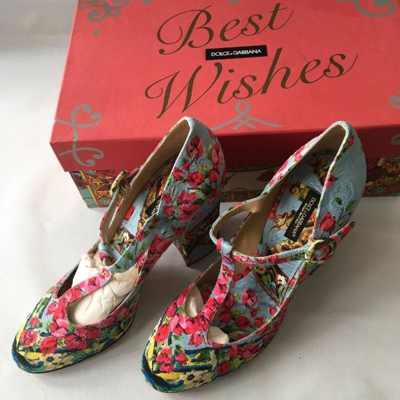 【DOLCE＆GABBANA】ドルチェ＆ガッバーナ　花柄　パンプス☆ 新品 DOLCE & GABBANA ドルチェ＆ガッバーナ フラワー パンプス39 1/2