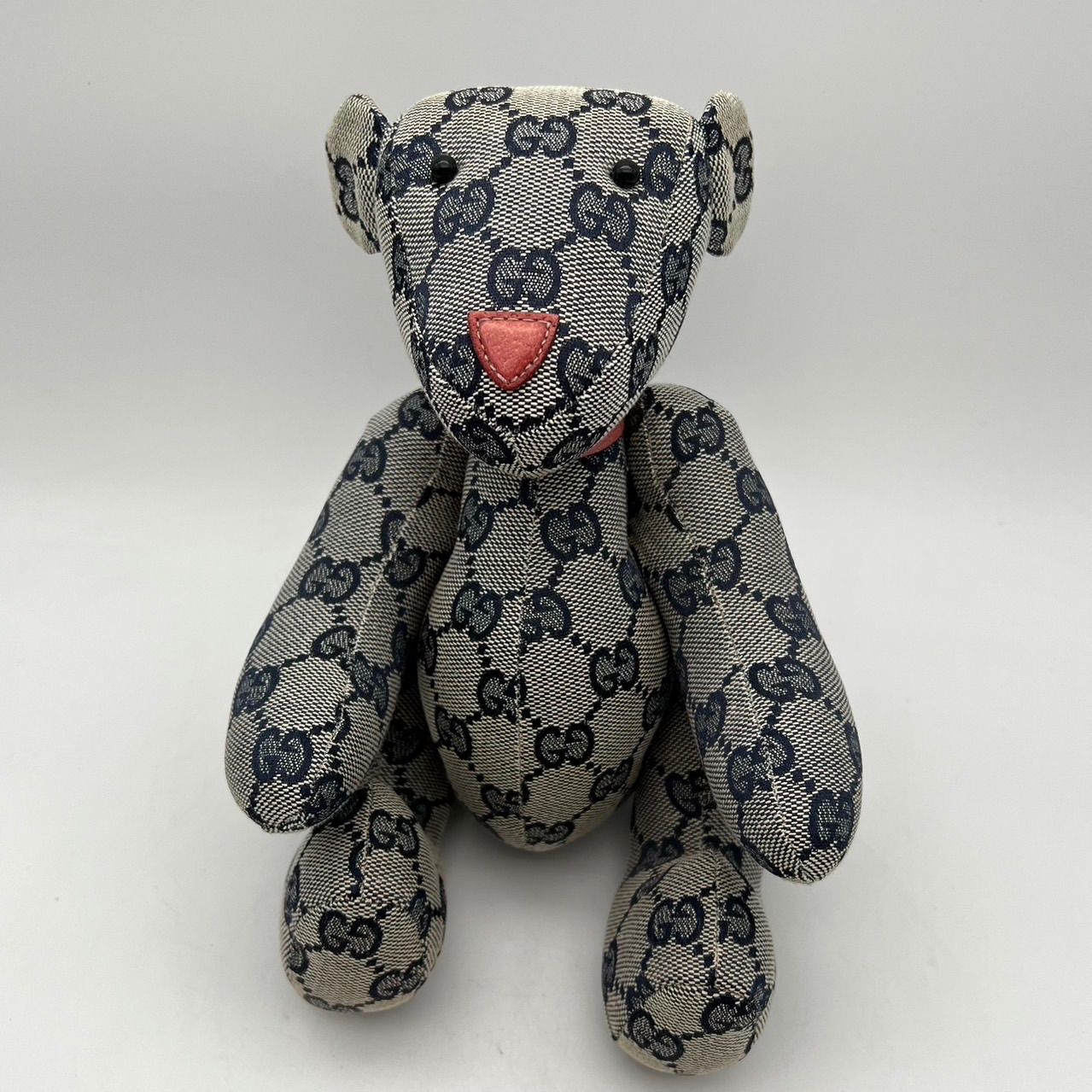 GUCCI ぬいぐるみ GUCCI グッチ GGキャンバス テディベア クマ ぬいぐるみ ブルー