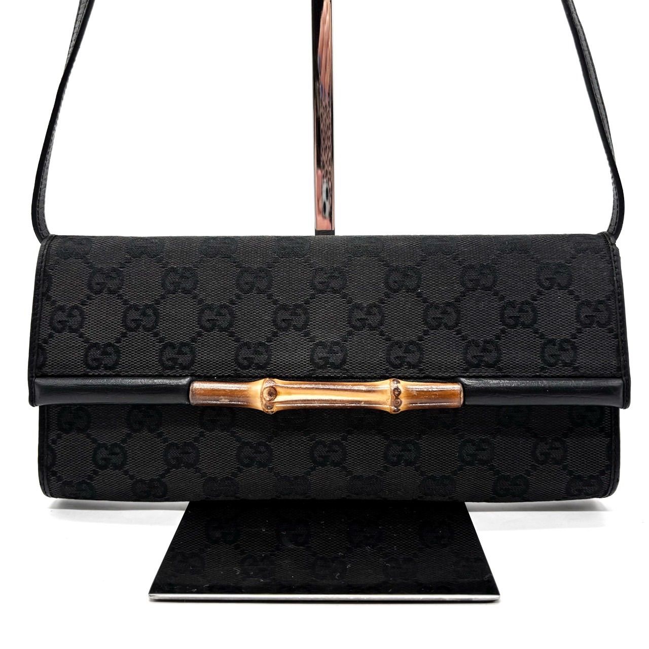 【保存袋付・美品】 グッチ ショルダーバッグ 2way ポシェット ブラック ✨美品✨ GUCCI グッチ ショルダーバッグ ポシェット クラッチ