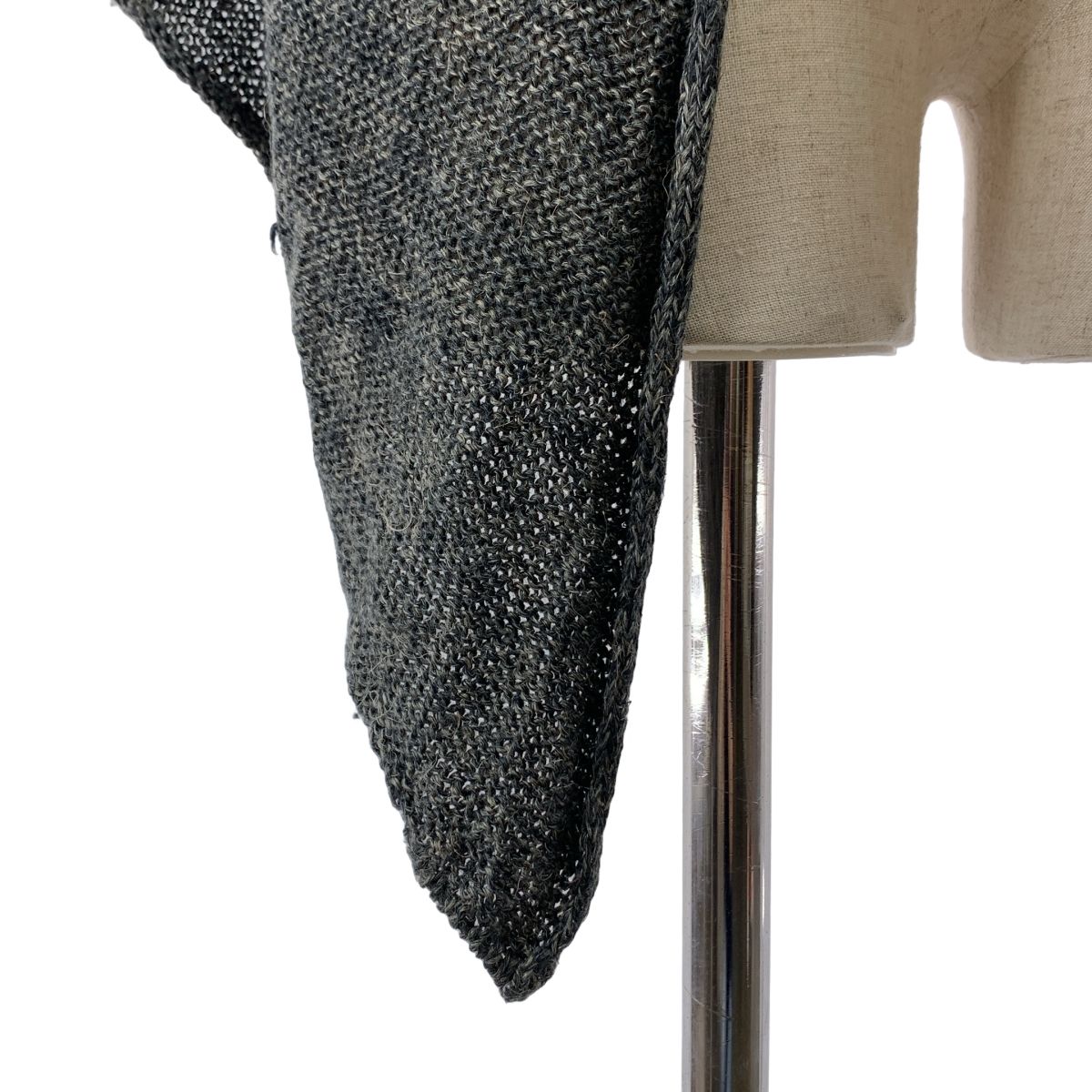 【美品】  DANIELA GREGIS / ダニエラグレジス | リネン ボタンレス ニット カーディガン | F | ダークグレー | レディース 美品】 DANIELA GREGIS / ダニエラグレジス | リネン ボタンレス