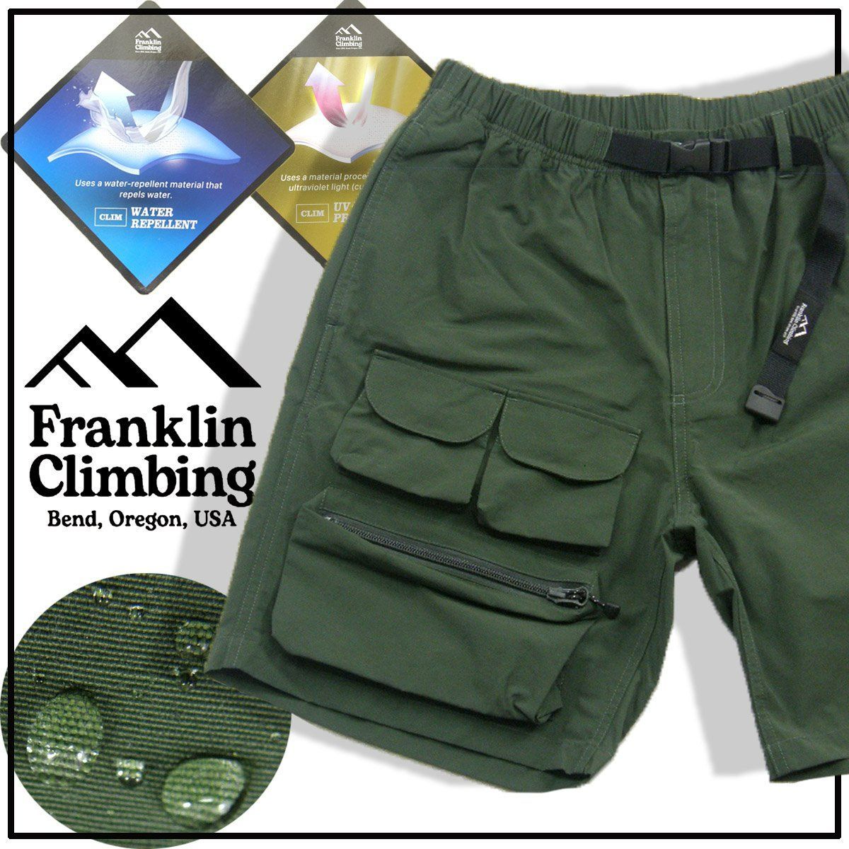 【新品】 Franklin Climbing / フランクリンクライミング水陸両用 ショートパンツ 撥水 UVカット パンツ 水遊び ハーフパンツ アウトドア 釣り キャンプ フランクリン クライミング 海 川  フィッシング 登山 トレッキング 春夏 真夏