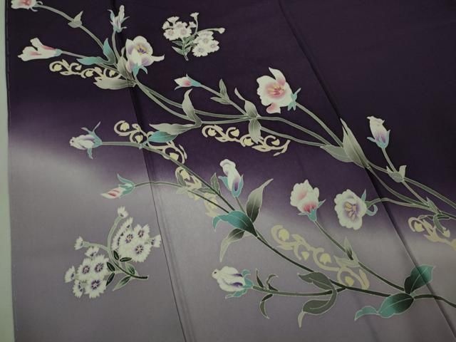 平和屋本店□極上 本加賀友禅作家 橋本しずか 訪問着 トルコ桔梗 桑の