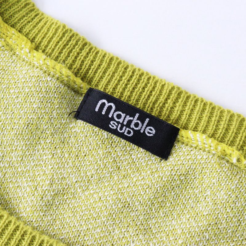 MarbleSUD くじらニット プルオーバー ジャカード織り 綿麻ニット くじら柄ユニーク