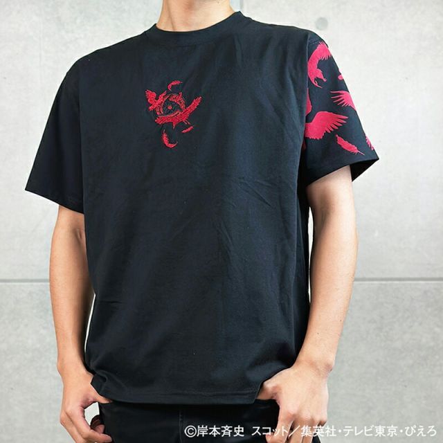絡繰魂 × NARUTO うちはイタチ 暁 柄 刺繍 半袖 Tシャツ
