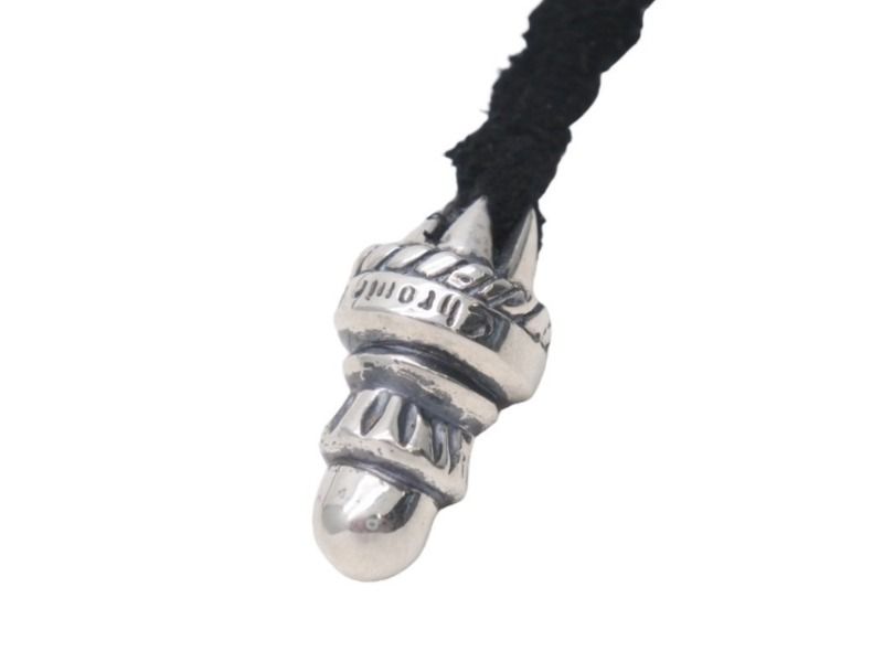 CHROME HEARTS クロムハーツ ボロチップ レザーブレード ネックレス  