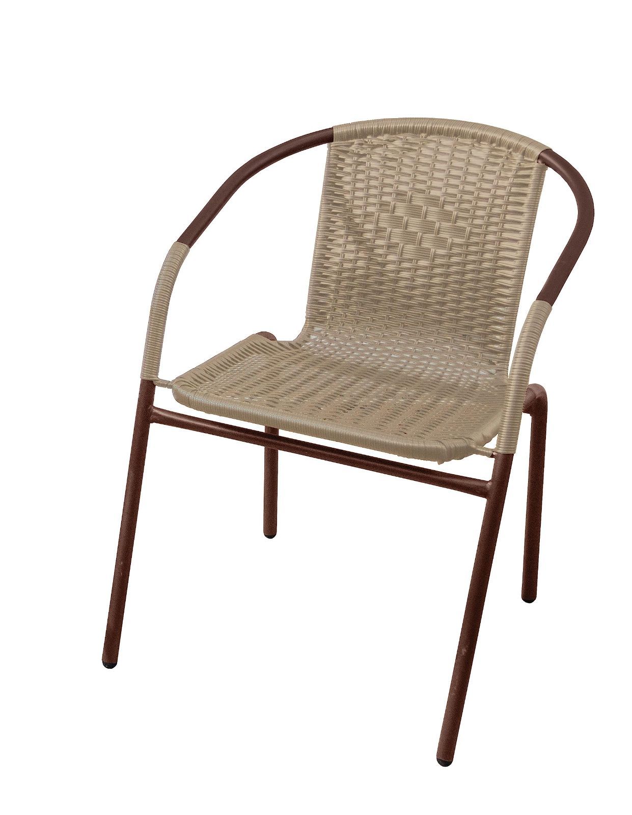 組み立て不要 カフェ 頑丈 春夏 スチール製 完成品 椅子 お洒落 幅52×奥行63×高さ71cm ラタン調チェアⅡ Out リビングアウト Living