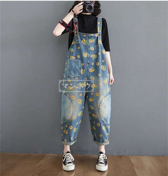 美品✨ダイアグラム オールインワン サロペット 花柄 ボタニカル 38 □10日内発送□【10/13再販】「贅沢な大人のカジュアルスタイル