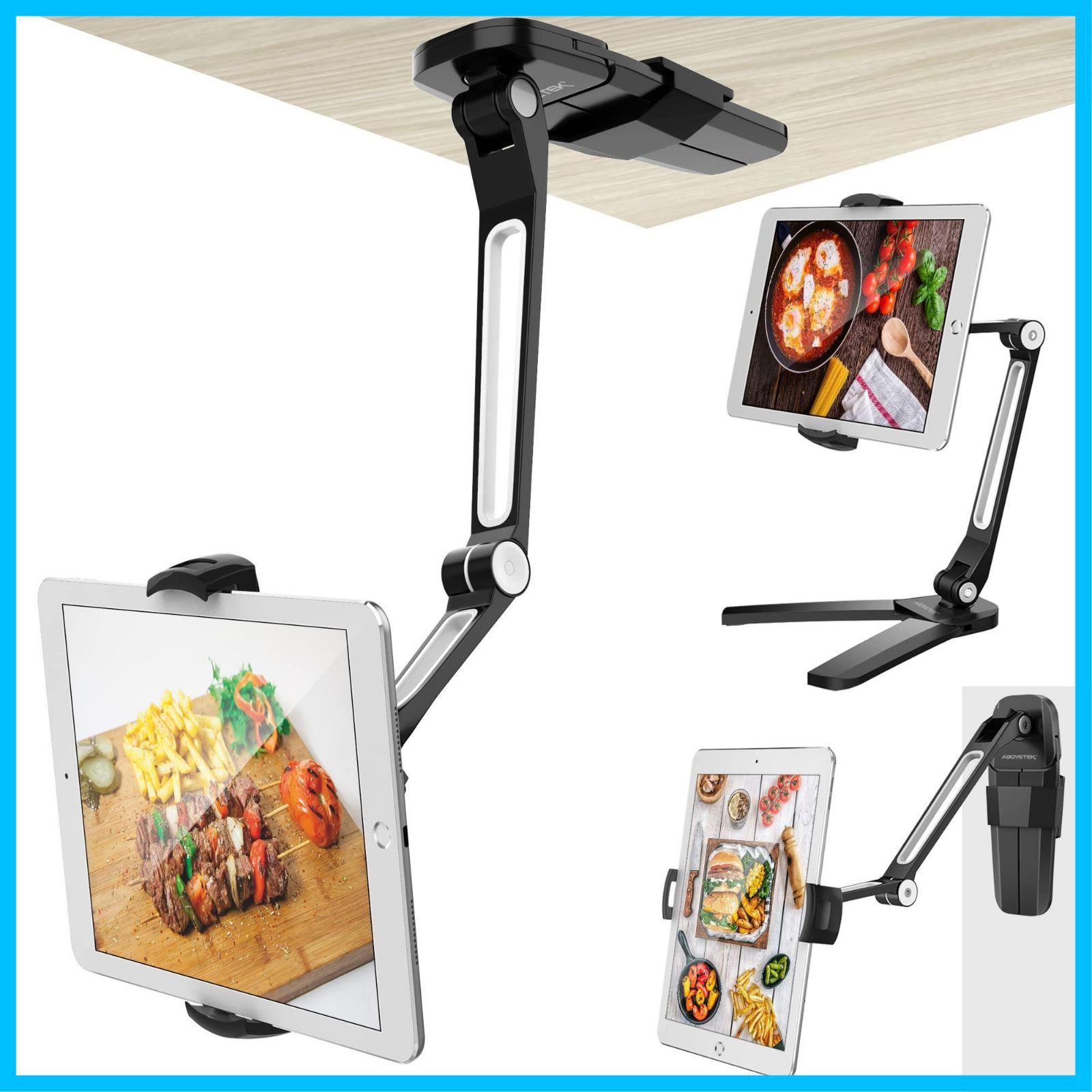 新着商品 mini ipad ipad 4.7～13.5インチのiphone スタンド air スタンド スタンド スマホ アイパッド iPadホルダー surface 自由調節 360°回転 折りたたみ 高弾性 アームスタンド proに対応 ブラック 両