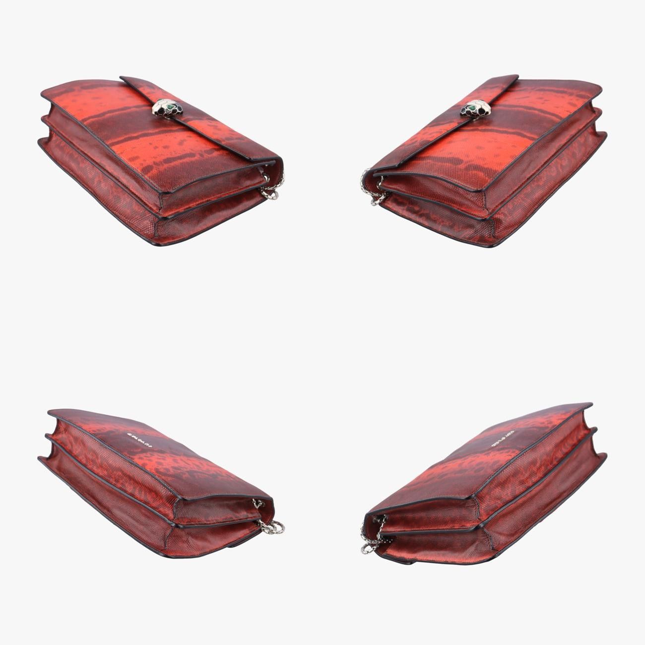 ブルガリBvlgariセルペンティ フォーエバー フラップ ミディアムサックオレンジ×マルチ レザーMM.F14.37459 DECORATOM_COM_BR