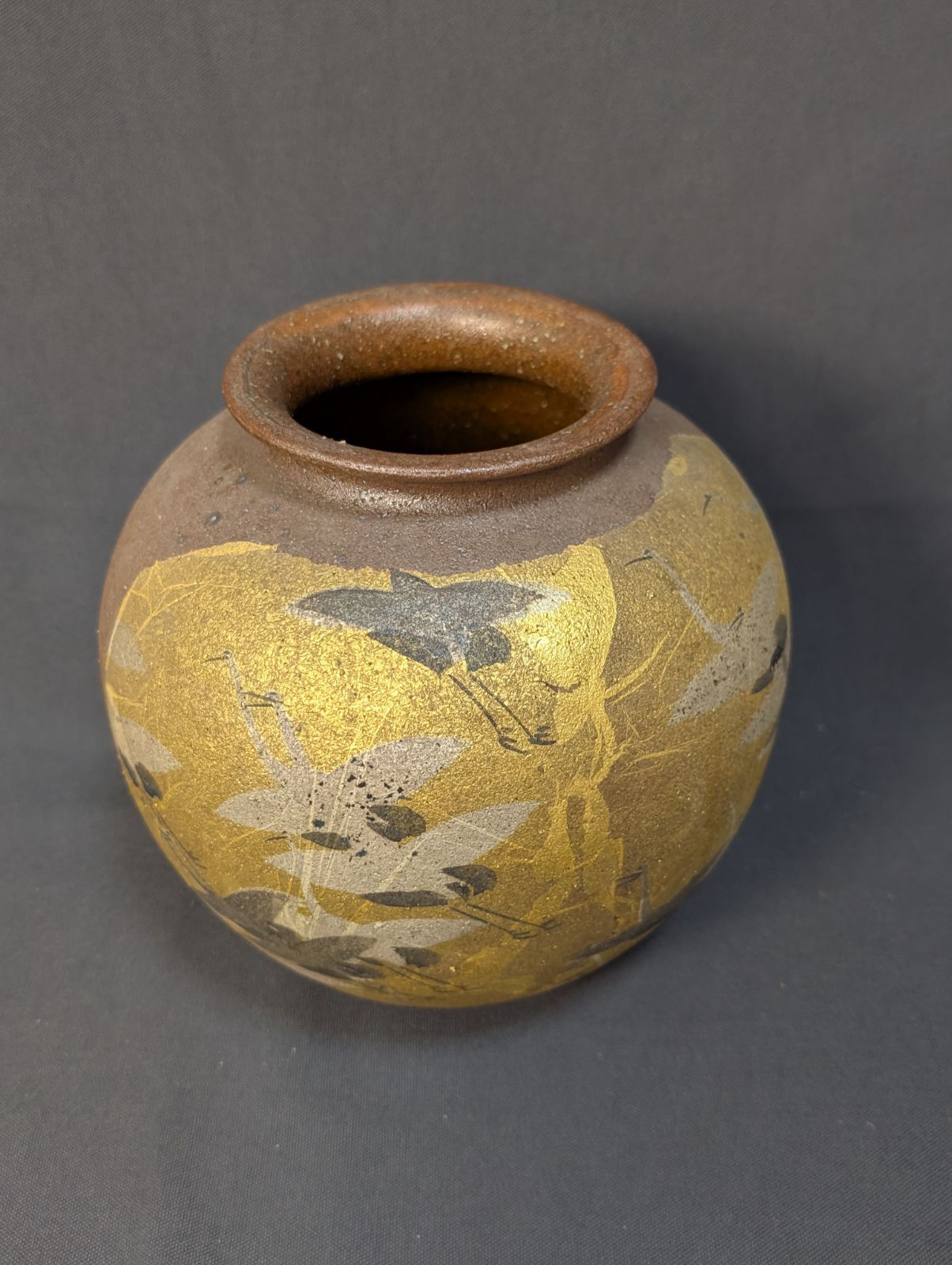 九谷焼 竹隆窯 北村隆 色絵金彩鶴 花生 壺 作家 - メルカリ