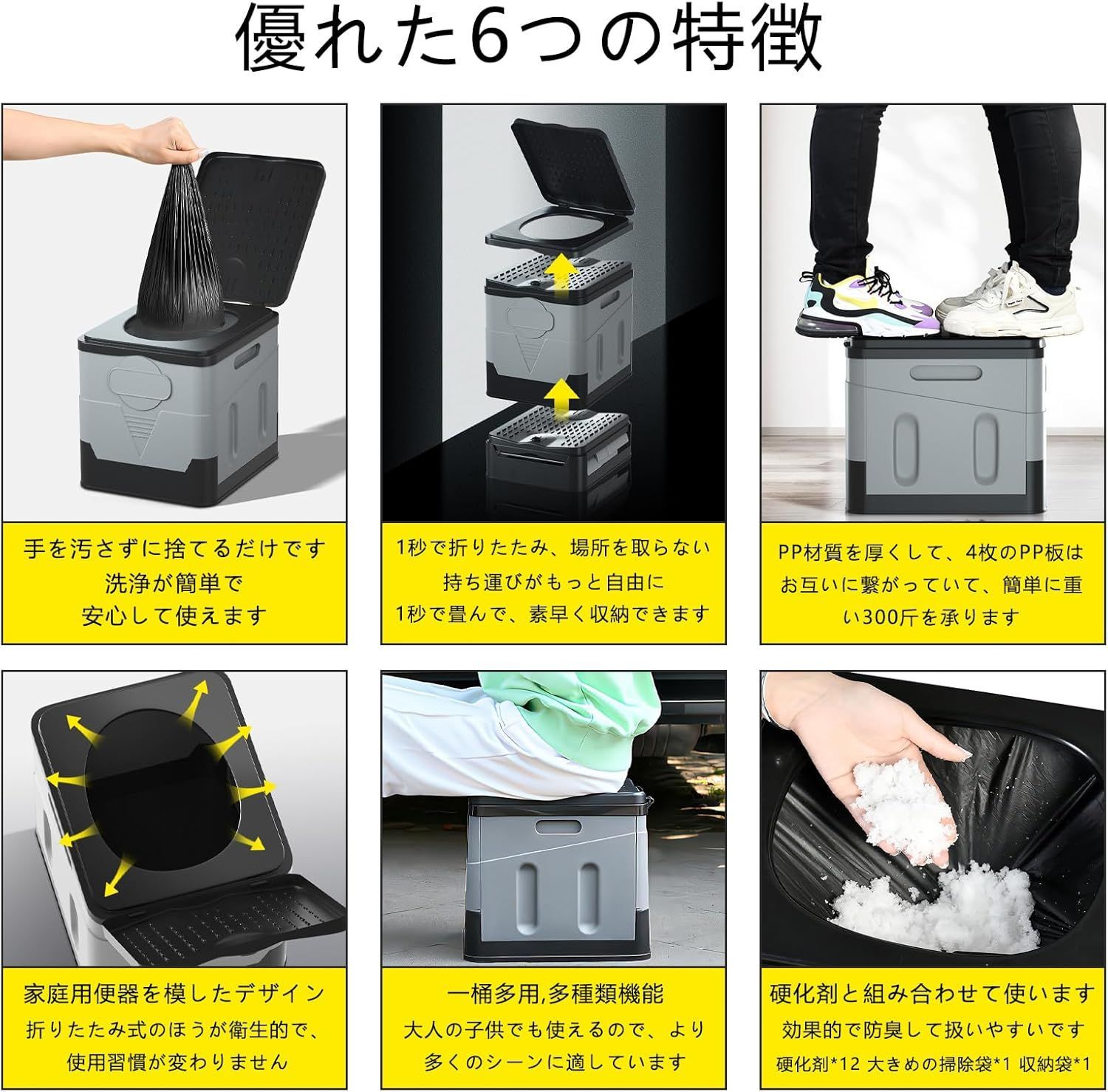 簡易トイレ 仮設トイレ 折りたたみ 防災 車 介護 非常用 車中泊 多用途 キャンプ アウトドア