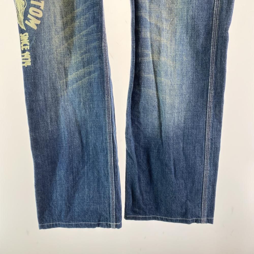 中古】VANSON T.F.O.A デスラビット＆ロゴ刺繍デニムパンツ サイズ36 
