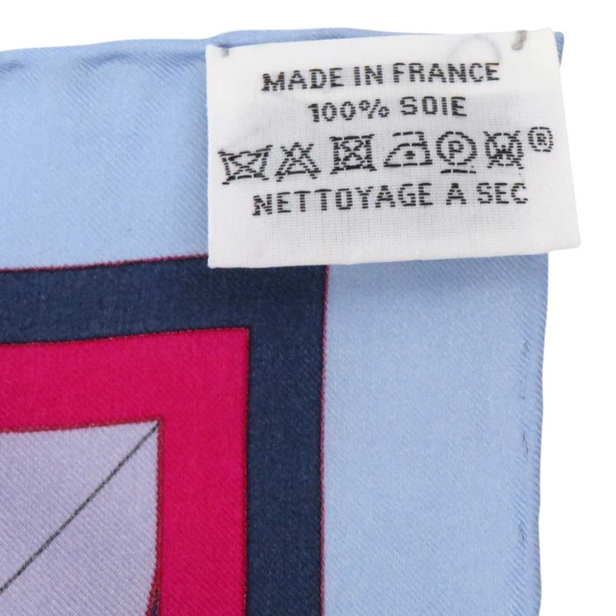 エルメス カレジェアン シルク スカーフ PROJET de VOITURE PETIT-DUC BATEAU ユニセックス ブルー パープル他 HERMES アパレル 小物