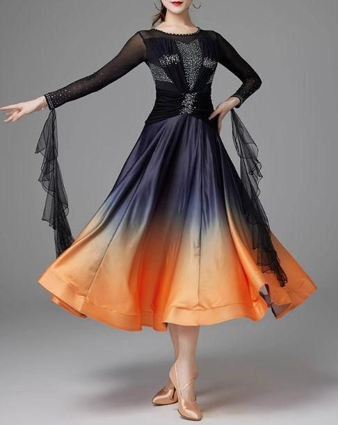 セール 社交ダンスドレス スタンダードドレス 競技 デモ用 オーダー