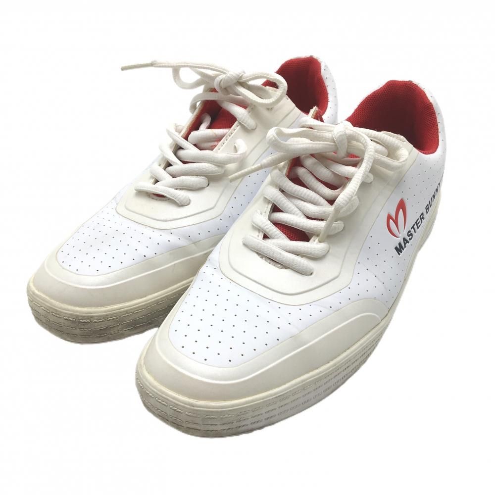 美品】マスターバニー ゴルフシューズ 白×レッド 158-9992202