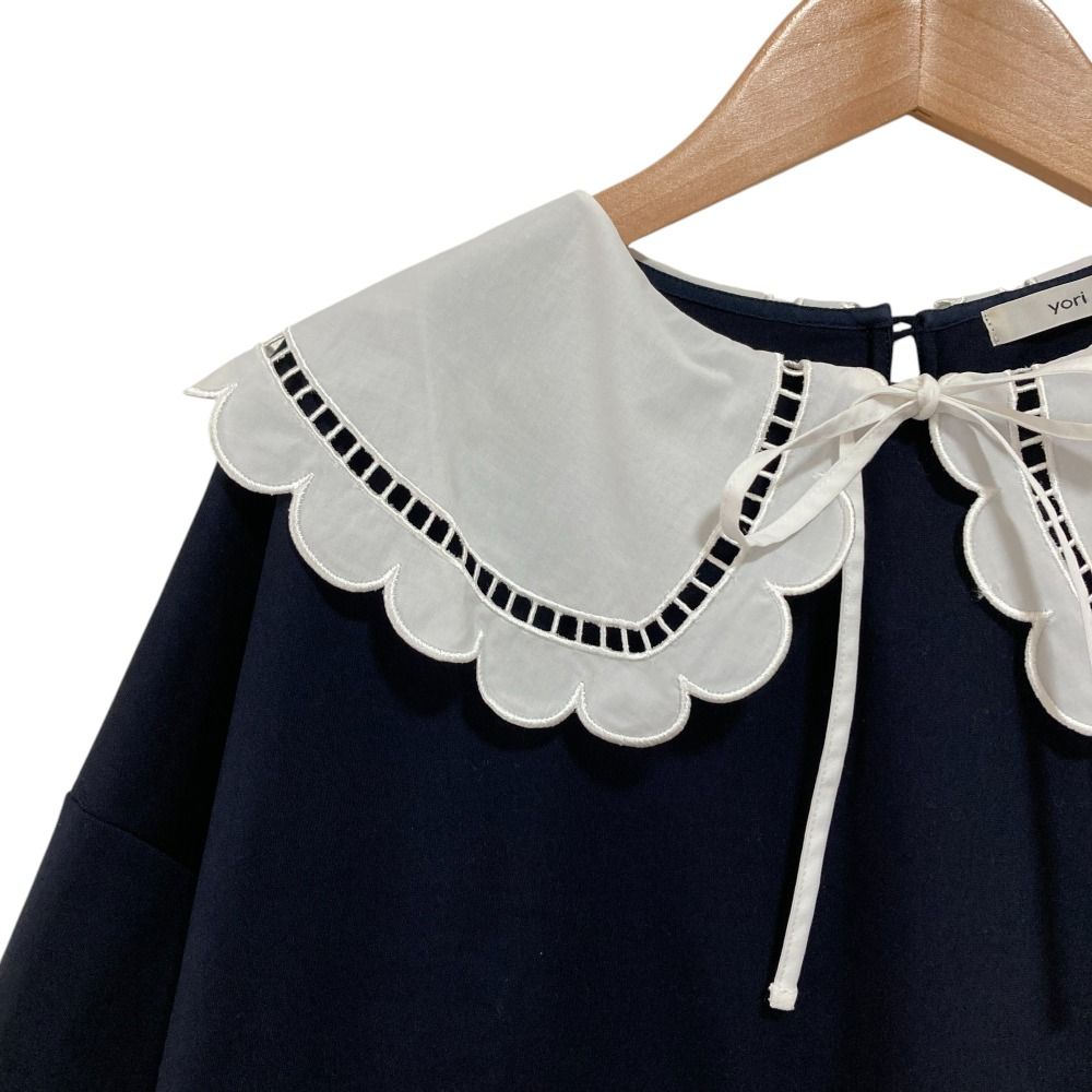 良品 yori ヨリ スカラップカラーカットソー ハーフスリーブ T