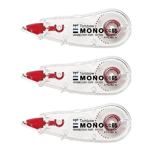 トンボ鉛筆 修正テープ 5mm MONO モノCC ミニサイズ 高密着テープ 使い切りタイプ 6m 3個 KCB-326 CTCC5×3