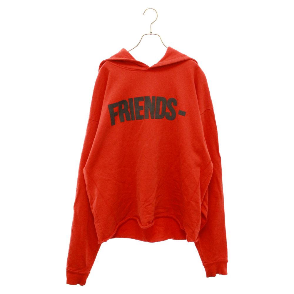 VLONE (ヴィーロン) FRIENDSロゴプリントスウェットプルオーバーパーカー フーディー レッド