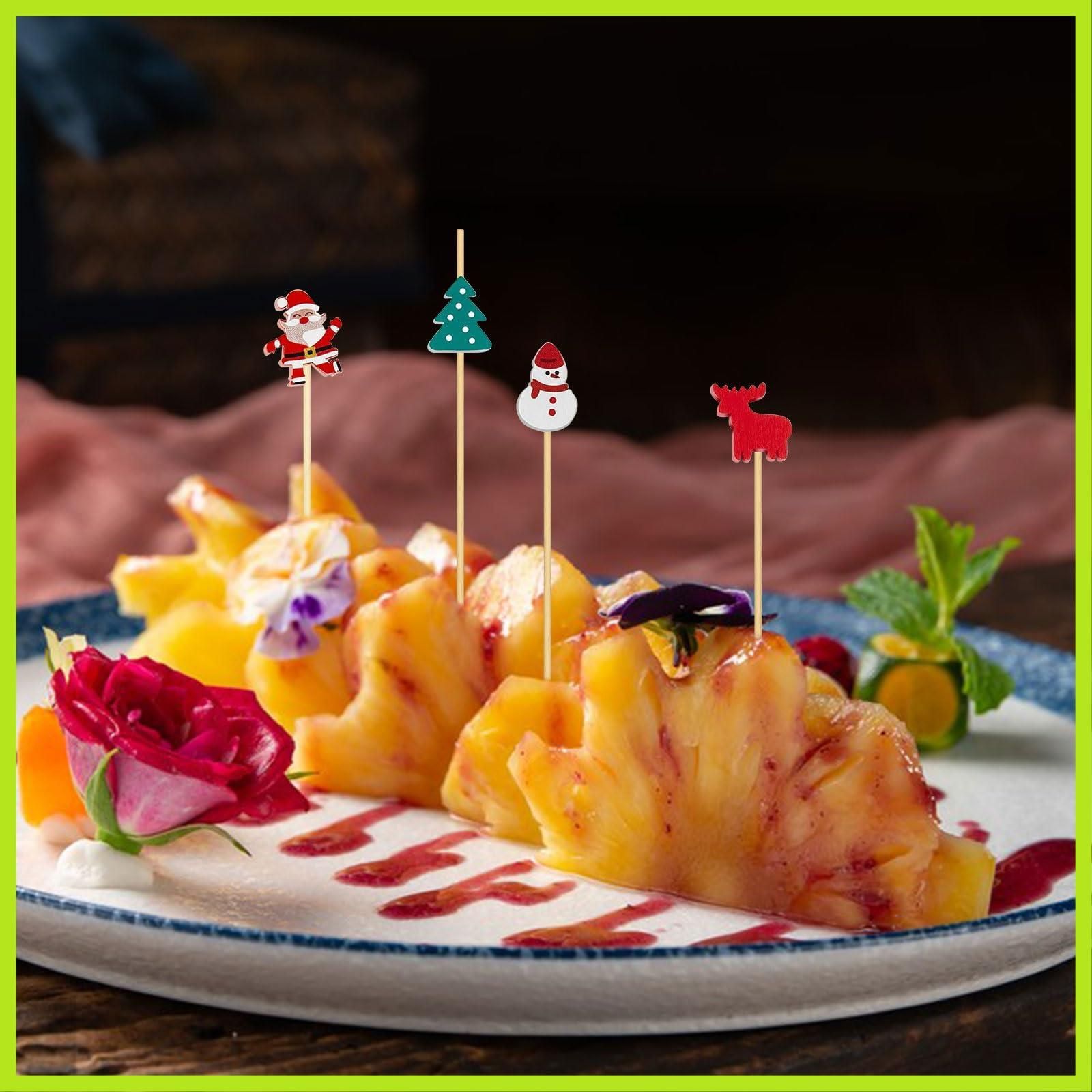 マルチカラー A) 飾り クリスマス ケーキトッパー オードブルピン