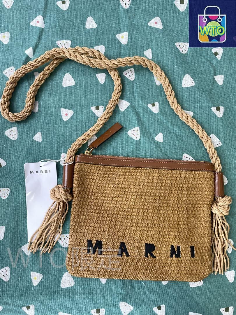MARNI ロコ刺繍テラトトラウサ PAMA0440SUTW839 00B49 MARNI CLUTCH WITH LOGO