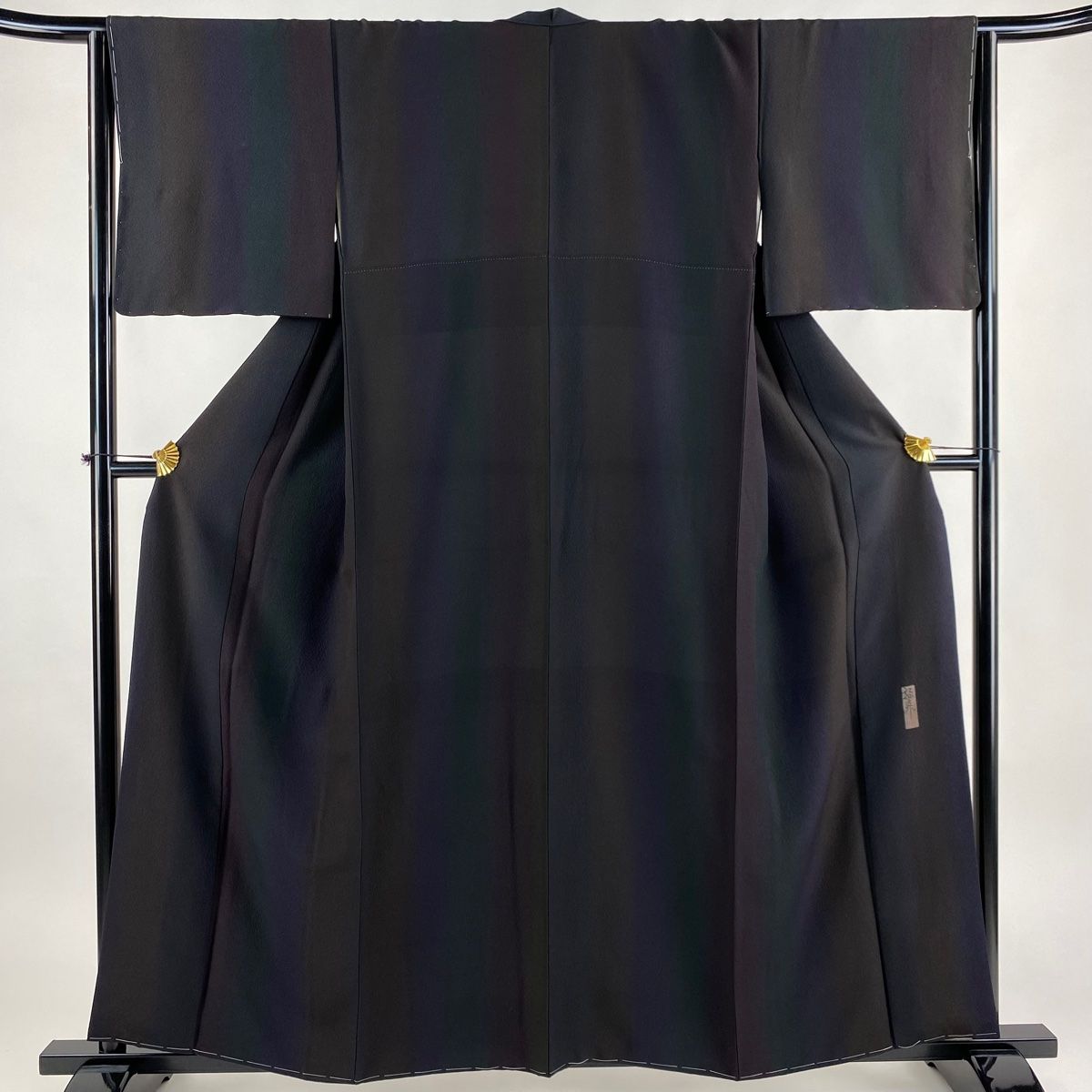 小紋 身丈159cm 裄丈64cm M 袷 前田仁仙 落款 縦ぼかし 焦茶色 正絹 美  